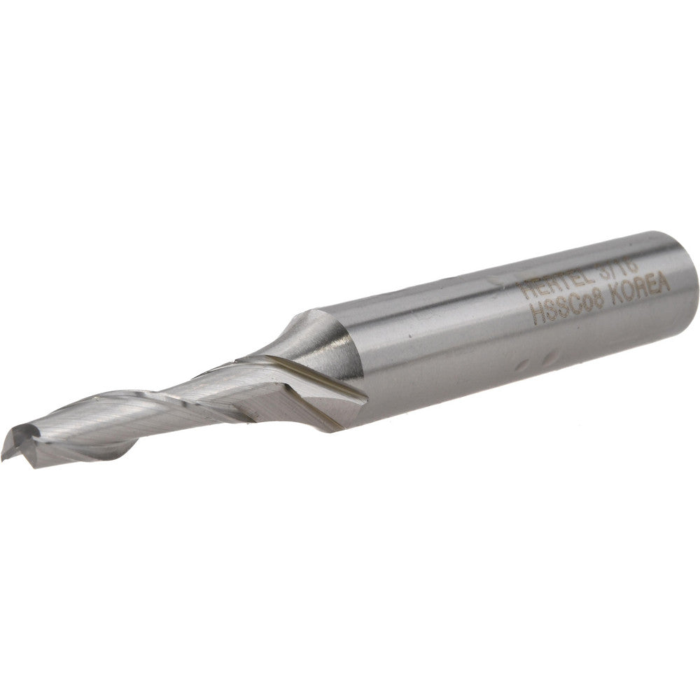 Hertel E2080012 Square End Mill 3/16'' Dia, 3/4'' LOC, 3/8'' Shank Dia, 2-5/8'' OAL, 2 Flutes, Cobalt