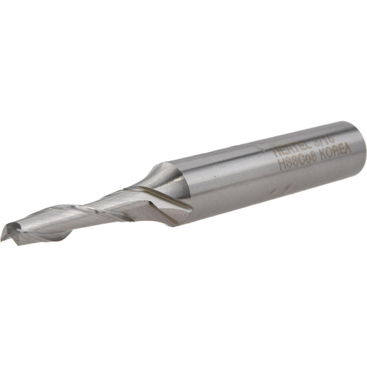 Hertel E2080012 Square End Mill 3/16'' Dia, 3/4'' LOC, 3/8'' Shank Dia, 2-5/8'' OAL, 2 Flutes, Cobalt