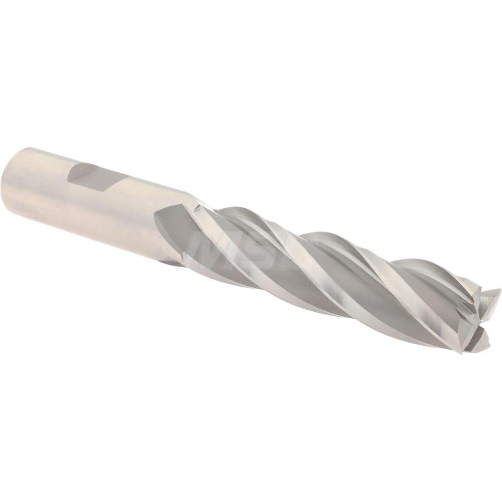 Hertel GG040040 Square End Mill 5/8'' Dia, 2-1/2'' LOC, 5/8'' Shank Dia, 4-5/8'' OAL, 4 Flutes, High Speed Steel