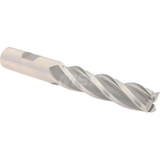 Hertel GG040040 Square End Mill 5/8'' Dia, 2-1/2'' LOC, 5/8'' Shank Dia, 4-5/8'' OAL, 4 Flutes, High Speed Steel