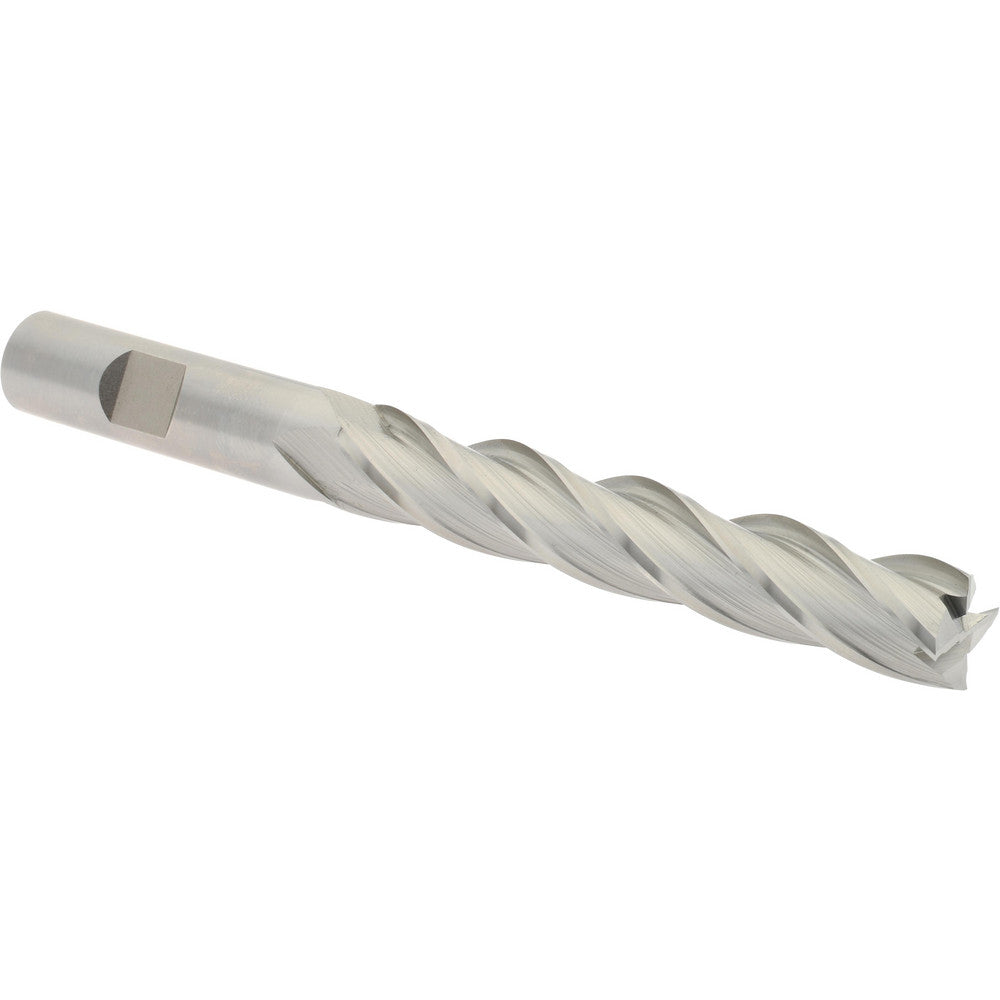 Hertel GG041032 Square End Mill 1/2'' Dia, 3'' LOC, 1/2'' Shank Dia, 5'' OAL, 4 Flutes, High Speed Steel