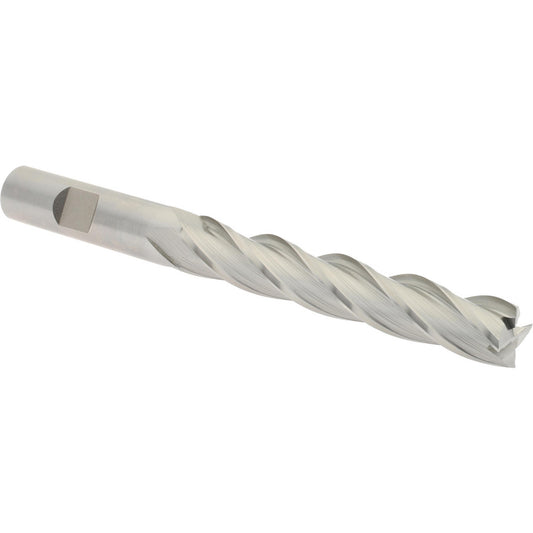 Hertel GG041032 Square End Mill 1/2'' Dia, 3'' LOC, 1/2'' Shank Dia, 5'' OAL, 4 Flutes, High Speed Steel