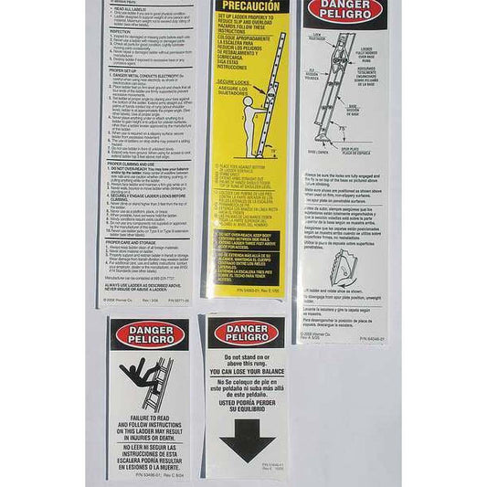 Werner LFE100 Ladder Accessories Accessory Type Label  For Use With Fiberglass Extension Ladders  Material Paper  