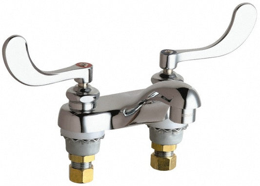 Chicago Faucets 802-V317ABCP Wrist Blade Handle, Deck Mounted, Vandal Resistant Bathroom Faucet