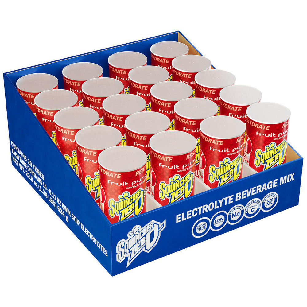 Sqwincher 159060115 Qwik Stik Sports Drink 20 oz Packet, Fruit Punch, Sugar Free, Powder