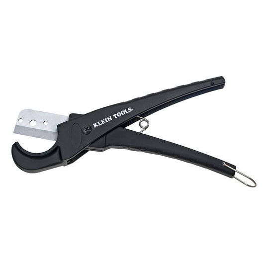 Klein Tools 50506SEN Pipe & Tube Cutters Cutter Type PVC Pipe  Maximum Pipe Capacity (Inch) 1-3/8  Cuts Material Type Plastic, PVC, CPVC  Overall Length (Inch) 8-1/2  Hose Capacity Outside Diameter 3/4 (Inch) Minimum Pipe Capacity (Inch) 3/4
