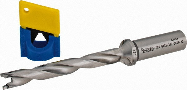 Iscar 3202717 Replaceable-Tip Drill 0.433 to 0.469" Dia, 3.46" Max Depth, 5/8" Straight-Cylindrical Shank