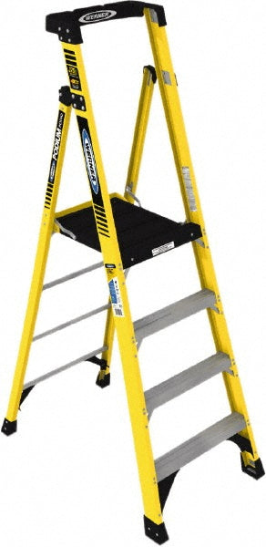 Werner PD7304 4 Step Fiberglass Foldable Step Ladder Type IAA 375 lb Capacity 6' Height