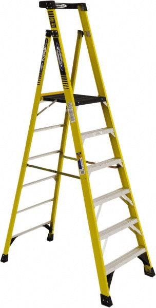 Werner PD7306 6 Step Fiberglass Foldable Step Ladder Type IAA 375 lb Capacity 8' Height