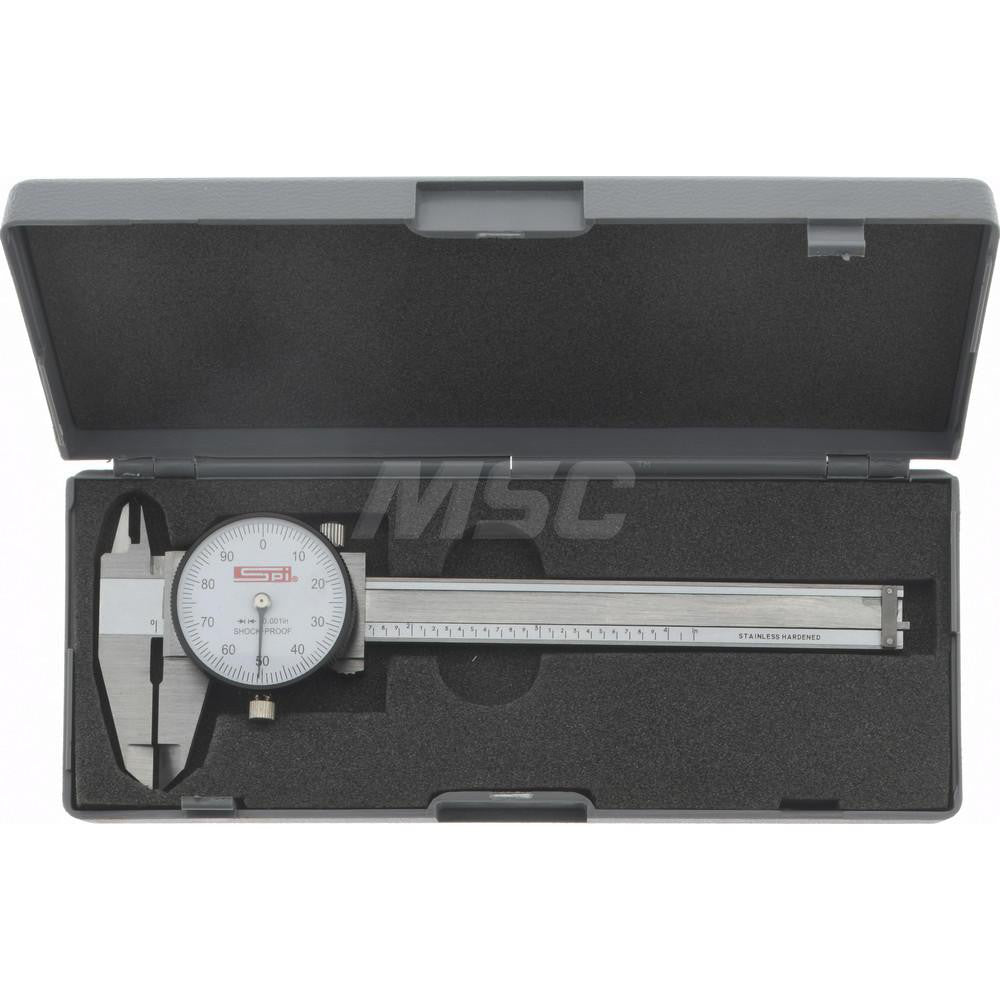 SPI MS160412015 Dial Caliper 4'' Range, 0.001'' Graduation, 0.001'' per Revolution