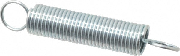 Gardner Spring E9C Extension Spring 0.25" OD, 3.37 lb Max Load, 2.54" Extended Length, 0.0286" Wire Dia, Cross-Over