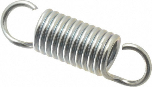 Gardner Spring 37057G Extension Spring 3/8" OD, 17.5 lb Max Load, 1.7" Extended Length, 0.055" Wire Dia