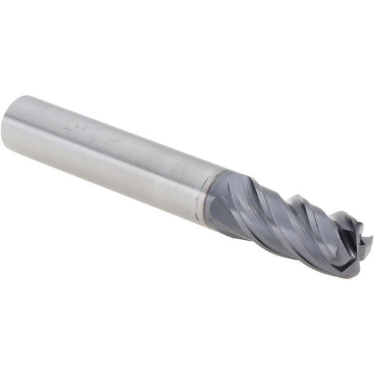 Kyocera SGS Precision Tools 46459 Corner Radius End Mill 10 mm Dia, 22.00 mm LOC, 2.00 mm Radius, 4 Flute, Solid Carbide