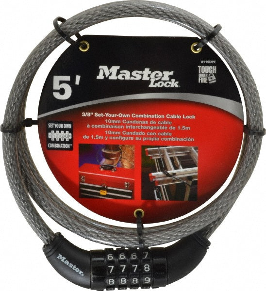 Master Lock 8119DPF 5' Long Combination Cable Lock