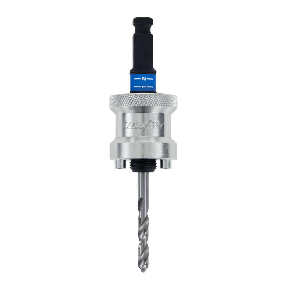 Lenox LXAH9912PBM Hole-Cutting Tool Arbors Tool Compatibility 1-1/4 to 6 in Hole Saws  Hole Saw Compatibility Lenox Hole Saws  Minimum Saw Diameter Compatibility 1.25in  Maximum Saw Diameter Compatibility 6in  Shank Type Hex  Integral Pilot Type No Pilot