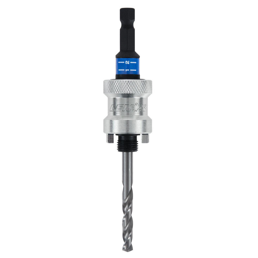 Lenox LXAH9938PBM Hole-Cutting Tool Arbors Tool Compatibility 9/16 to 1-3/16 in Hole Saws  Hole Saw Compatibility Lenox Hole Saws  Minimum Saw Diameter Compatibility 0.5625in  Maximum Saw Diameter Compatibility 1.1875in  Shank Type Hex