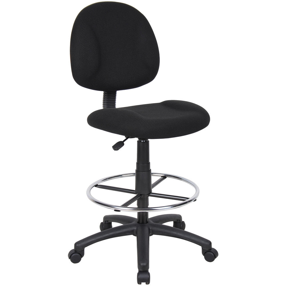 Boss Office Products B1615-BK Adjustable Drafting Chair with Foot Ring 25-1/2 to 30-1/2" Seat Height, 17 x 18-1/2" Seat