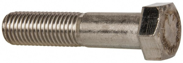 Value Collection 401596PS Hex Head Cap Screw 7/8-9, 4" Length Under Head, Grade 316 Stainless Steel, Bright/Uncoated Finish