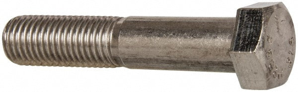 Value Collection 401598BR Hex Head Cap Screw 7/8-9, 4-1/2" Length Under Head, Grade 316 Stainless Steel, Bright/Uncoated Finish