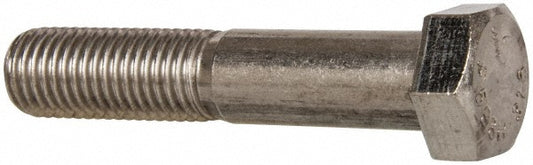 Value Collection 401598BR Hex Head Cap Screw 7/8-9, 4-1/2" Length Under Head, Grade 316 Stainless Steel, Bright/Uncoated Finish