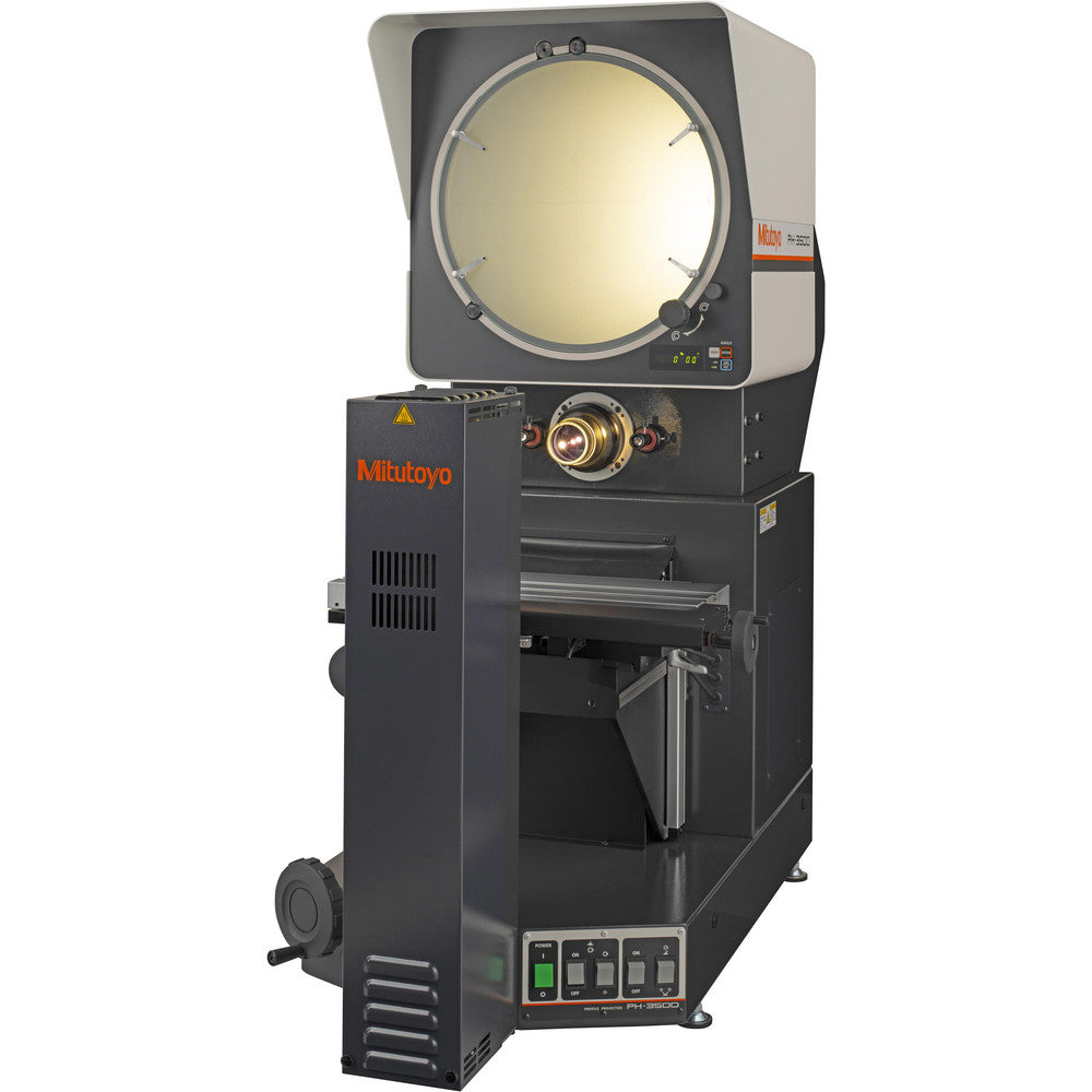 Mitutoyo 172-868-11A-QM PH-3515 Hortizontal Profile Projector, 10x Magnification, with QM Data200 Processing Unit, Arm-Mount Type