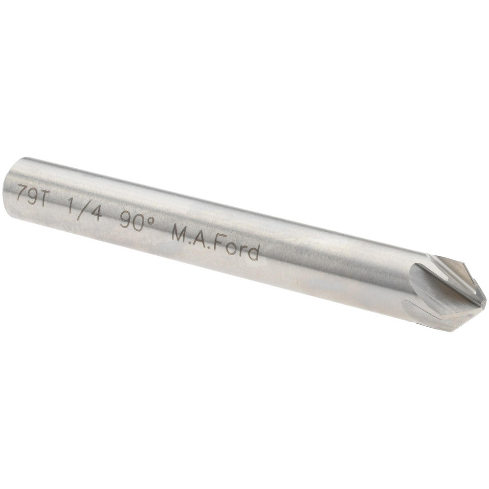 M.A. Ford 79T025003 Countersink 1/4" Head Dia, 90.00 deg Included Angle, 6 Flute, High-Speed Steel, Right Hand Cut