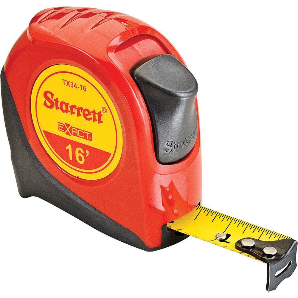 Starrett 60400 Tape Measure 16' Long, 3/4" Width, Yellow Blade