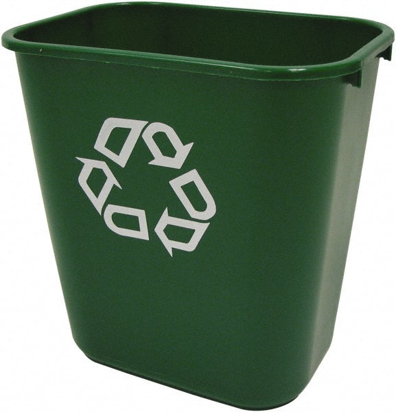 Rubbermaid FG295606GRN Recycling Container 28 qt, Rectangle, Green