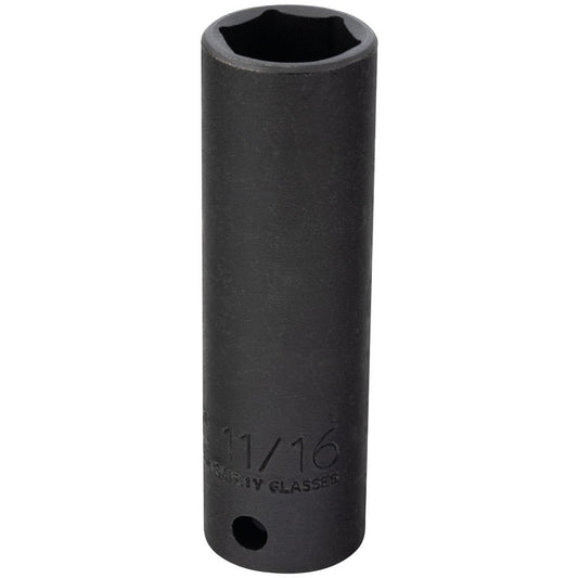 Proto J7322HT Impact Socket 1/2" Drive, 11/16" Socket, Hex Drive