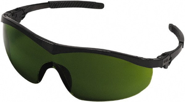 MCR Safety ST1130 Safety Glasses Scratch-Resistant, Polycarbonate, Green Lenses, Half-Framed