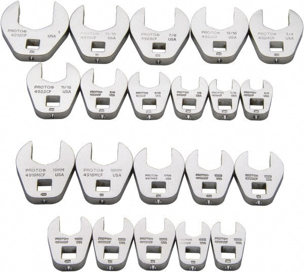 Proto J49000 20 Piece 3/8" Drive Open End Crowfoot Wrench Set