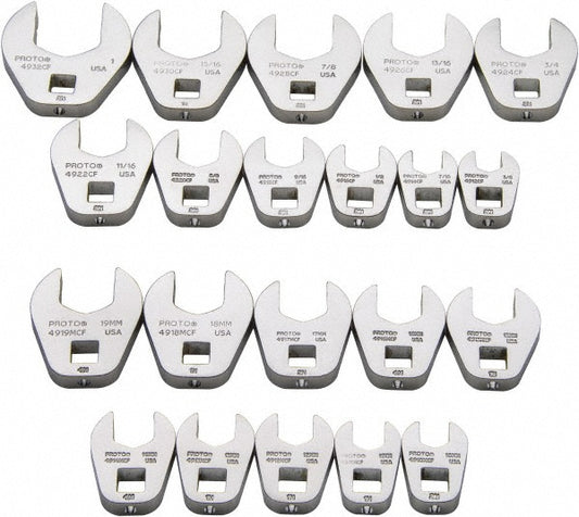 Proto J49000 20 Piece 3/8" Drive Open End Crowfoot Wrench Set