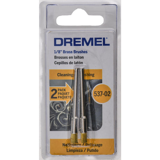 Dremel 537-02 End Brushes 1/8" Dia, Brass, Flat Faced Wire