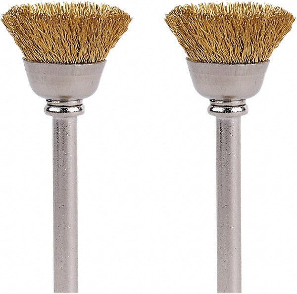 Dremel 536-02 End Brushes 1/2" Dia, Brass, Flat Faced Wire