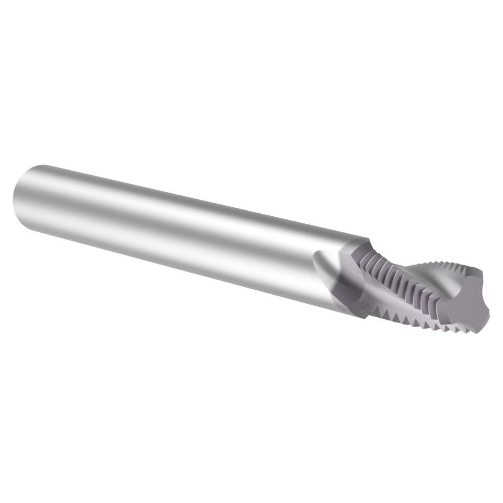 Allied Machine and Engineering TM27NPTF Helical Flute Thread Mill 1/16 & 1/8, Internal & External, 3 Flute, 1/4" Shank Dia, Solid Carbide