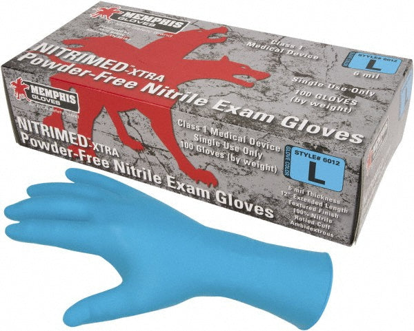 MCR Safety 6012XXL Disposable Glove Size 2X-Large, 6.0 mil, Nitrile, Medical Grade, Powder-Free