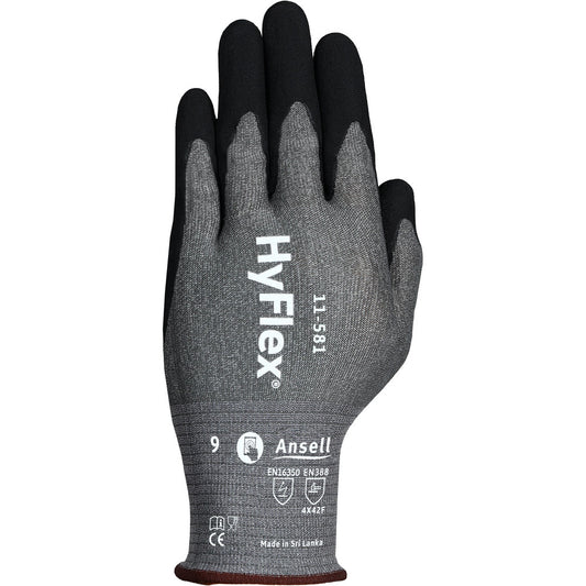 Ansell 11581070 Cut & Puncture Resistant Gloves Coating Material Nitrile  Coating Coverage Palm & Fingertips  Glove Type Cut-Resistant Abrasion Resistant  ANSI/ISEA Cut Resistance Level A6  Primary Material Intercept - Tungsten, HPPE, Nylon
