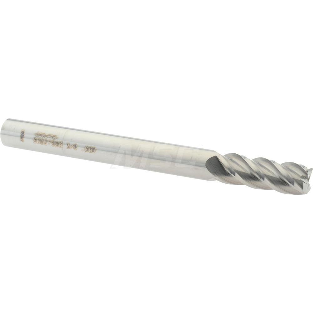 Accupro 93027993 Corner Radius End Mill 3/8" Dia, 1" LOC, 0.03" Radius, 4 Flutes, Solid Carbide