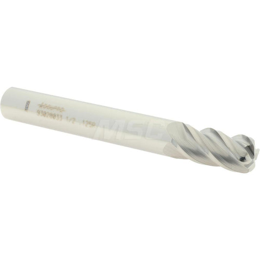 Accupro 93028033 Corner Radius End Mill 1/2" Dia, 1" LOC, 1/8" Radius, 4 Flutes, Solid Carbide
