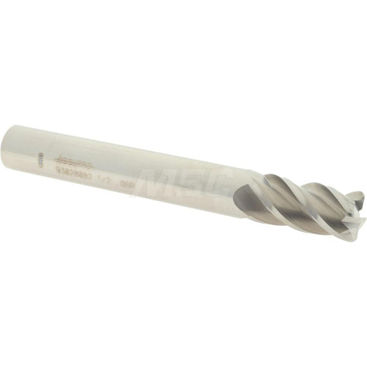 Accupro 93028082 Corner Radius End Mill 1/2" Dia, 1" LOC, 0.06" Radius, 4 Flutes, Solid Carbide