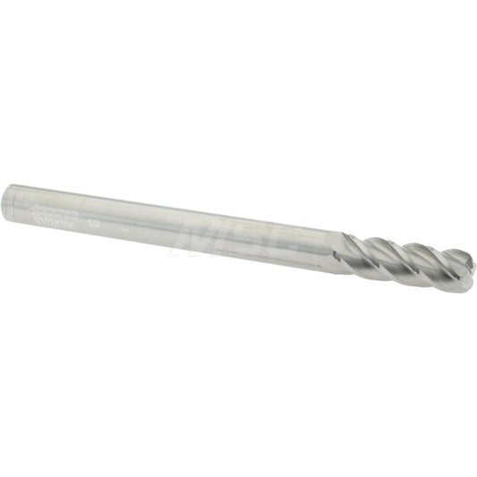 Accupro 93028306 Corner Radius End Mill 1/2" Dia, 1-1/2" LOC, 1/8" Radius, 4 Flutes, Solid Carbide