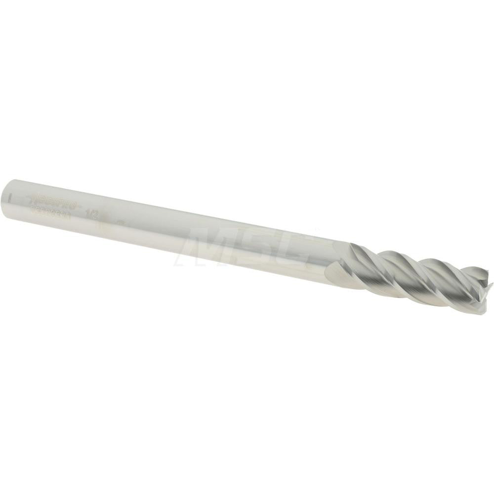 Accupro 93028330 Corner Radius End Mill 1/2" Dia, 1-1/2" LOC, 0.03" Radius, 4 Flutes, Solid Carbide