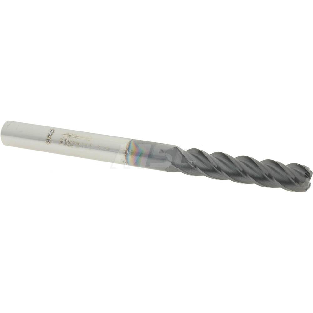 Accupro 93028413 Corner Radius End Mill 1/4" Dia, 1-1/8" LOC, 0.06" Radius, 4 Flutes, Solid Carbide