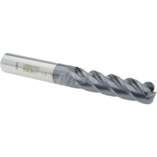 Accupro 93028421 Corner Radius End Mill 1/2" Dia, 2" LOC, 1/8" Radius, 4 Flutes, Solid Carbide