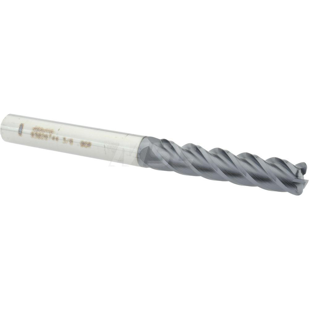 Accupro 93028744 Corner Radius End Mill 3/8" Dia, 1-3/4" LOC, 0.06" Radius, 4 Flutes, Solid Carbide