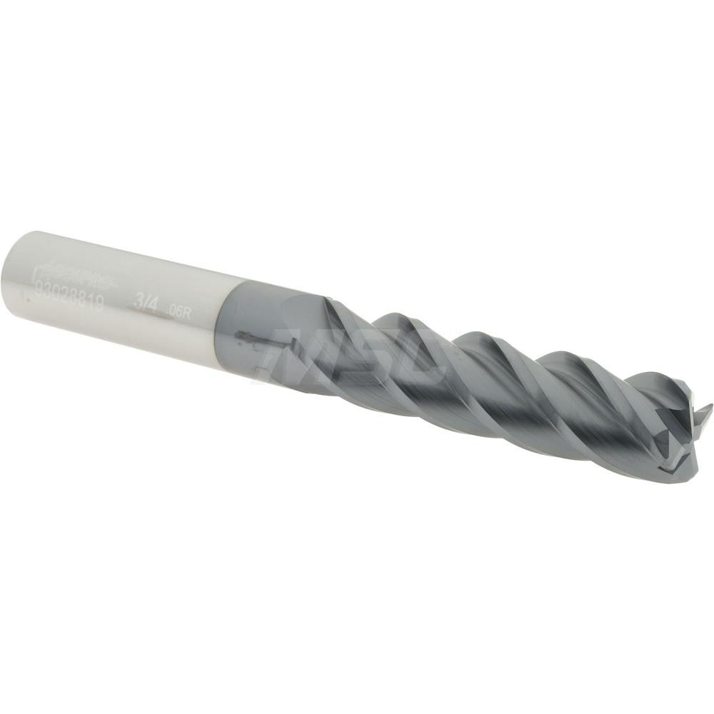 Accupro 93028819 Corner Radius End Mill 3/4" Dia, 3" LOC, 0.06" Radius, 4 Flutes, Solid Carbide