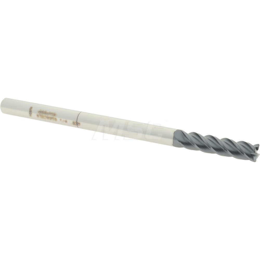 Accupro 93028959 Corner Radius End Mill 1/4" Dia, 1" LOC, 0.02" Radius, 4 Flutes, Solid Carbide