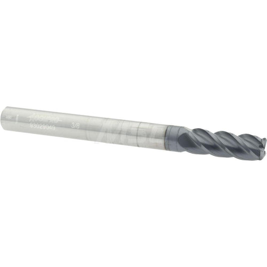 Accupro 93029049 Corner Radius End Mill 3/8" Dia, 1" LOC, 0.06" Radius, 4 Flutes, Solid Carbide