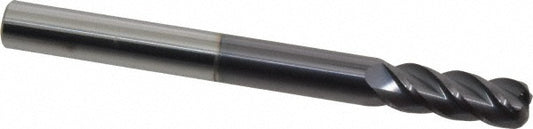 Accupro 93029056 Corner Radius End Mill 3/8" Dia, 1" LOC, 0.09" Radius, 4 Flutes, Solid Carbide