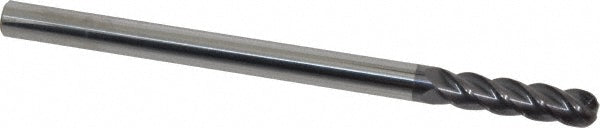Accupro 93029270 Corner Radius End Mill 3/8" Dia, 1-1/2" LOC, 1/8" Radius, 4 Flutes, Solid Carbide